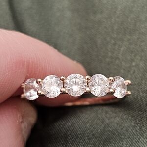Elegant Gold Diamond Ring Stamped Size 7-8